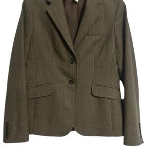 J. CREW Italian Wool Brown Two-Button Blazer Size 8